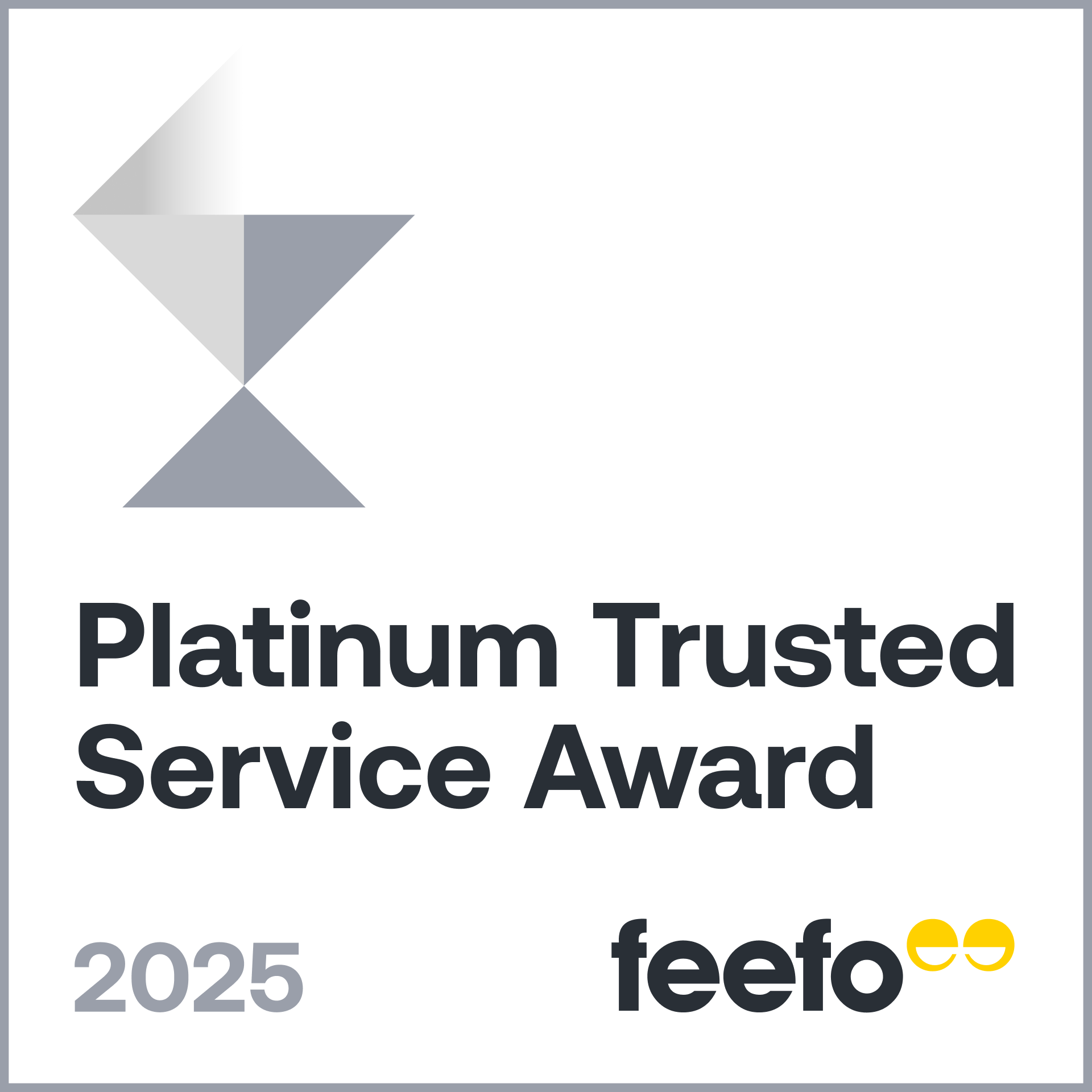 Feefo Platinum Trusted Customer Service Award 2025